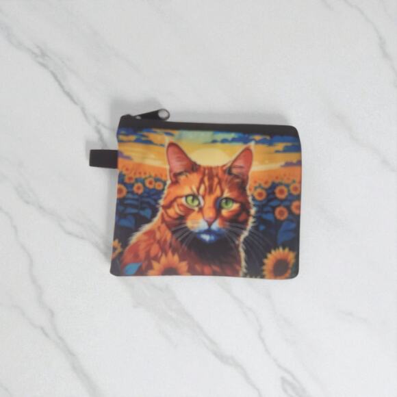 Cat Cosmetic Bag Change Purse Coin Pouch Cat Lovers Small - Picture 4 of 6